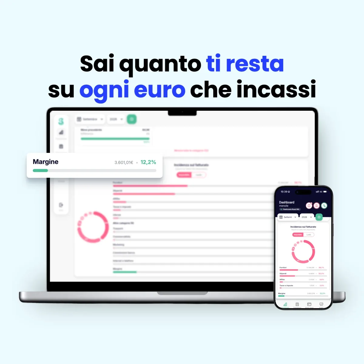 Margine e incidenza delle spese sul fatturato in Simple Budget Business