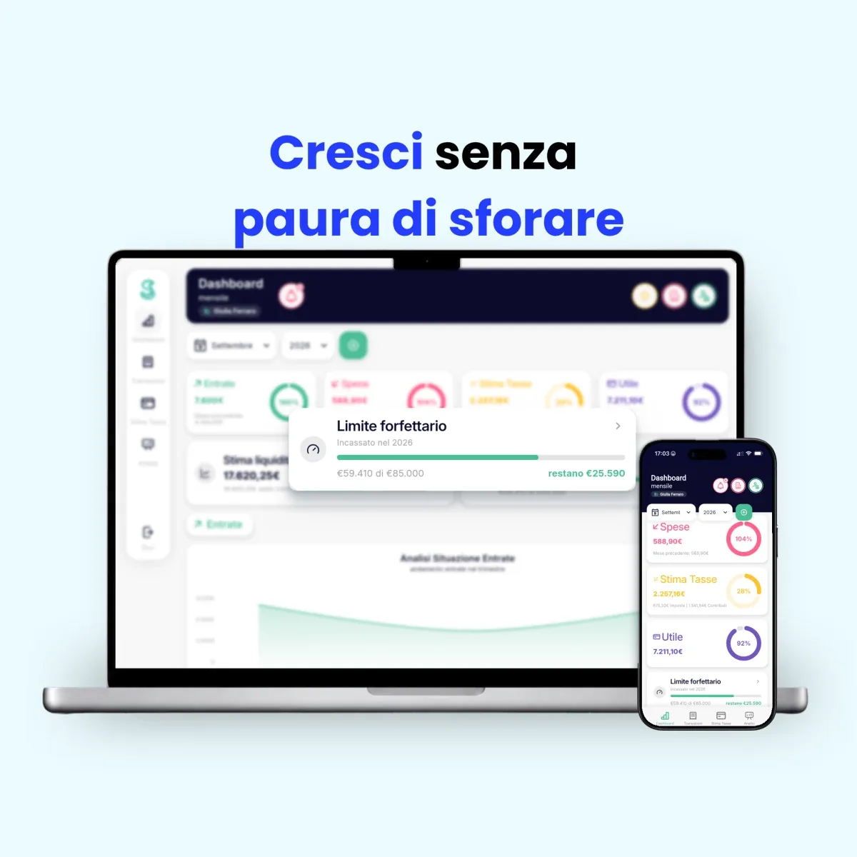 Card Limite forfettario di Simple Budget: incassato nell’anno sugli 85.000 € e quanto resta