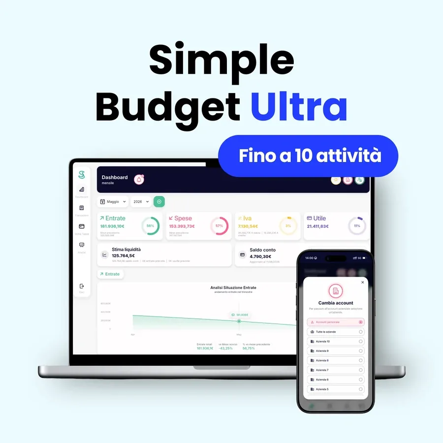 Simple Budget Ultra: fino a 10 attività nella stessa app